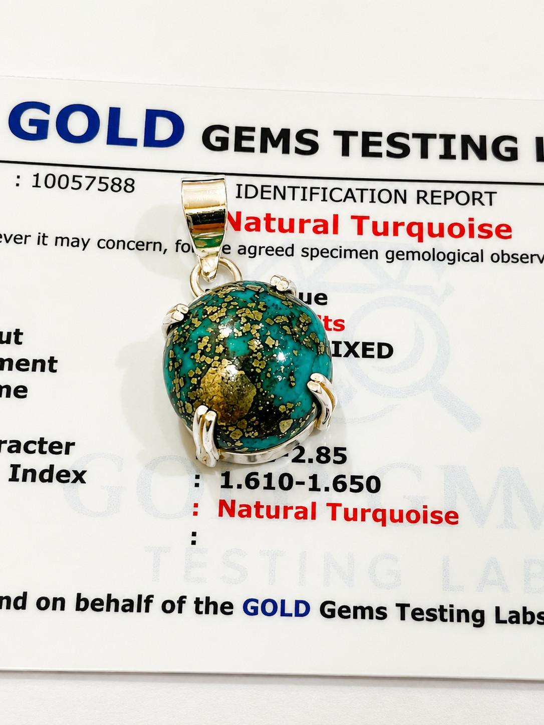 14.00 CARAT irani Turquoise firoza Pendant Stone Original Certified Natural Lock