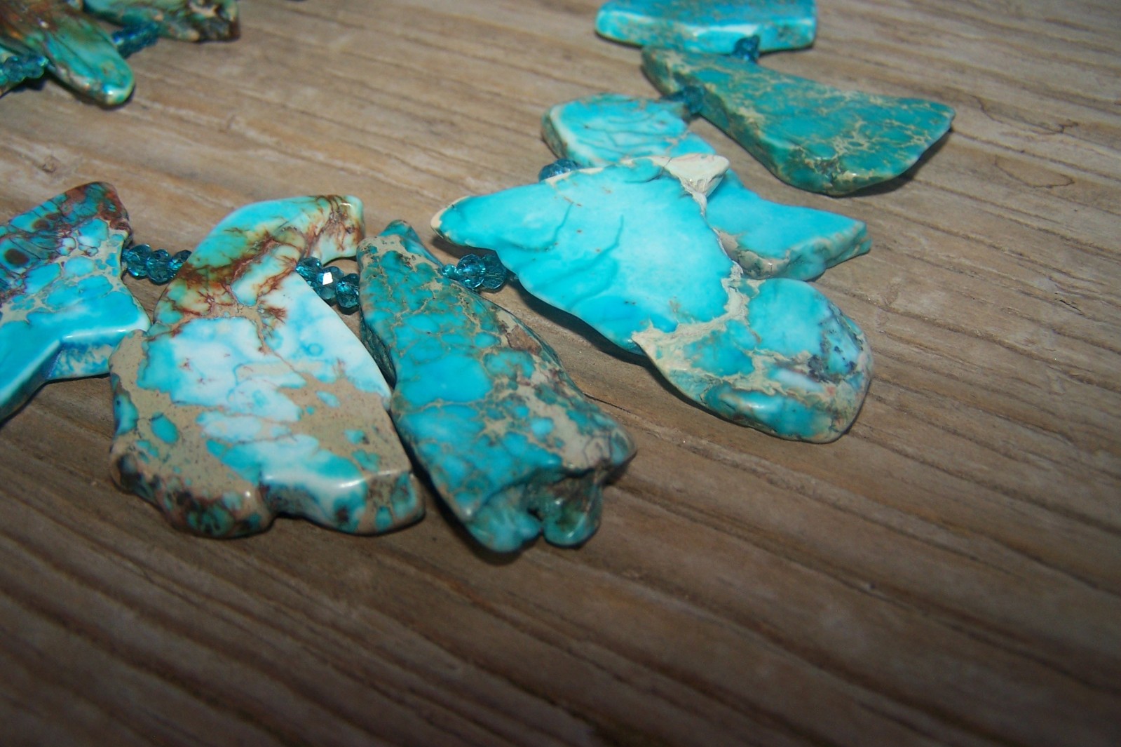 NWOT LUC Lucas Lameth Sterling Silver Turquoise Jasper Slab Statement Necklace