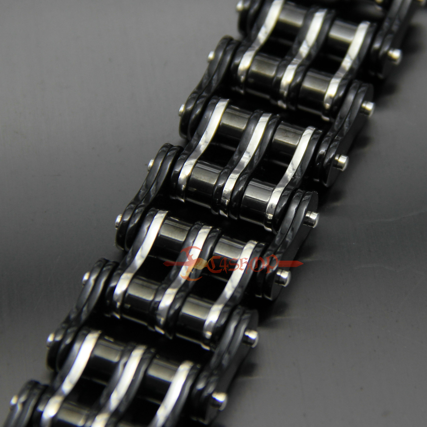 Heavy Black Motorcycle Bike Chain Men’s Bracelet Stainless Steel Biker 27mm Wide