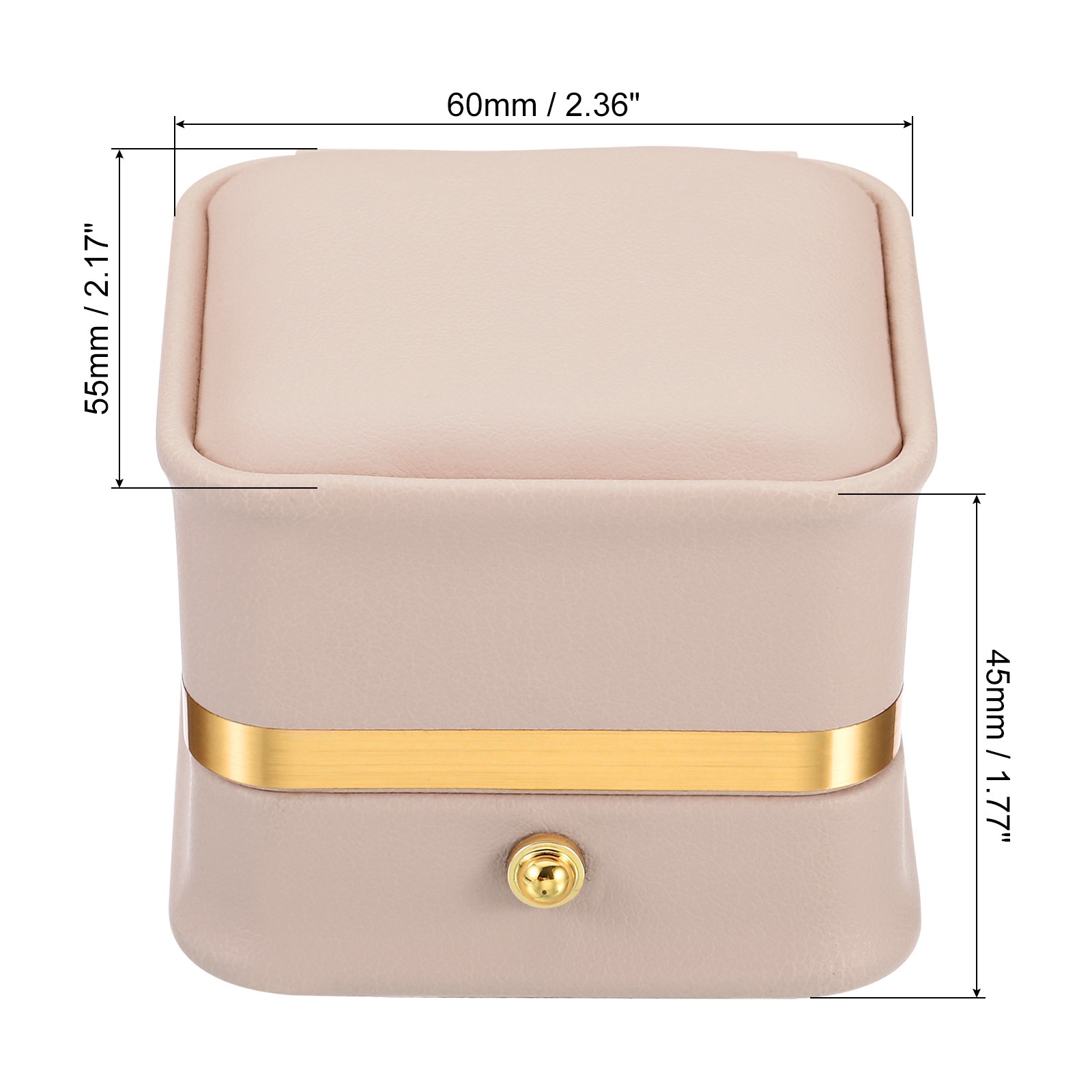 Velvet Ring Box, Single Slot Wedding Ring Box Jewelry Holder Style 2 Dark Pink