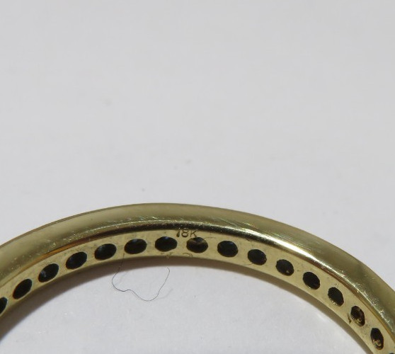 18K YG LADIES BLUE SAPPHIRE ETERNITY BAND RING SIZE 6.5 2.52 grams (G135509)