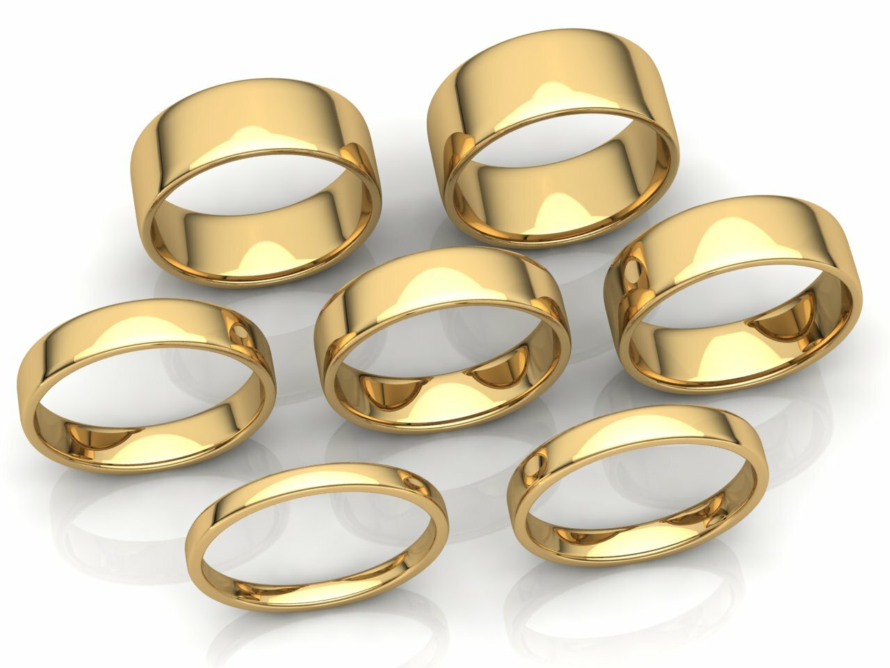 Euro Dome Plain Band Ring Mens Womens 2mm 3mm 4mm 5mm 6mm 7mm 8mm Solid 18k Gold