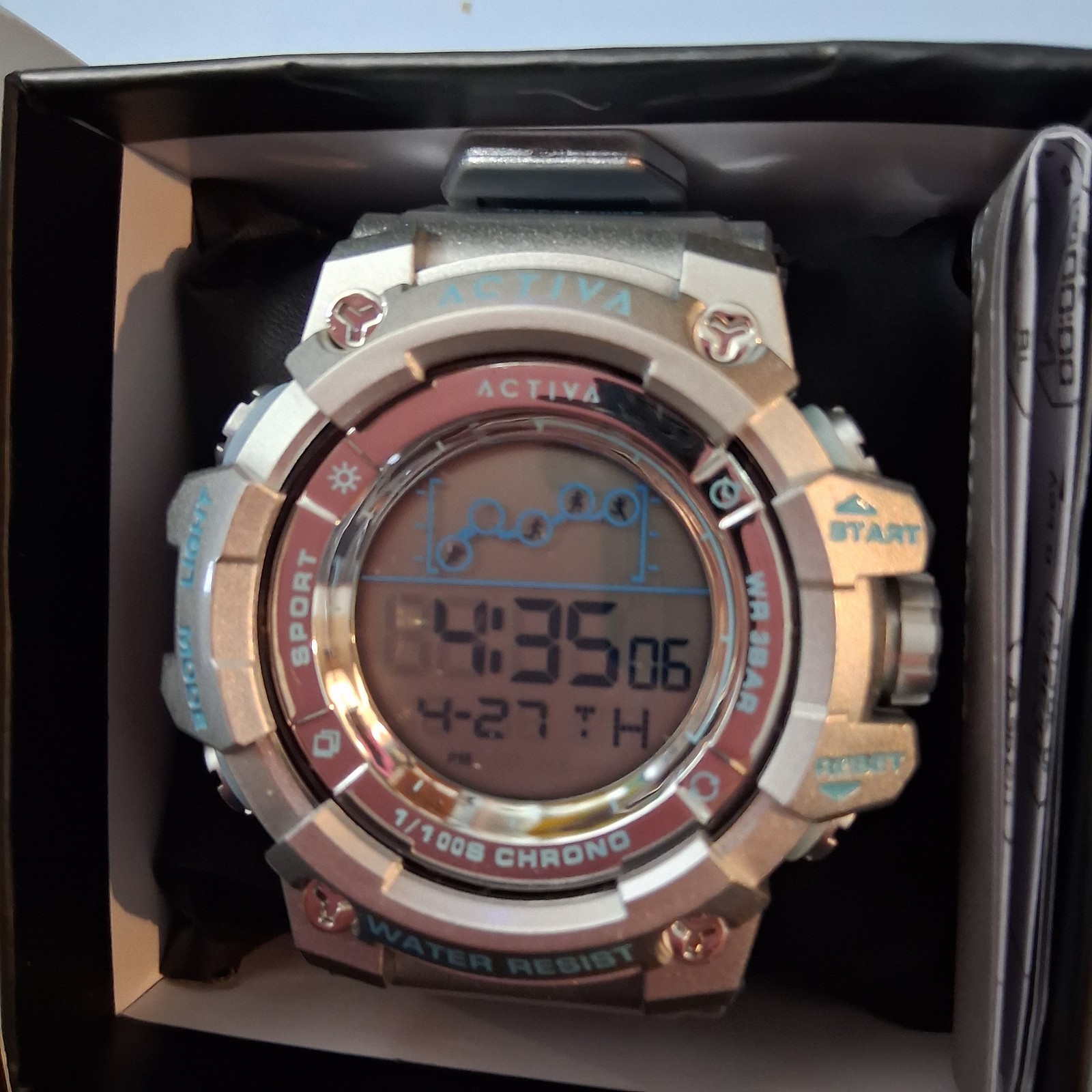 Activa Digital Sport Quartz Chronograph Water-Resistant Watch w/ Box Manual