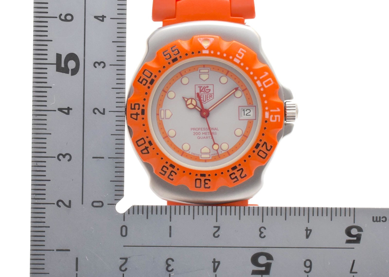 Vintage TAG Heuer 373.513 Formula 1 Orange gray Dial 7J Quartz Men’s Watch JAPAN