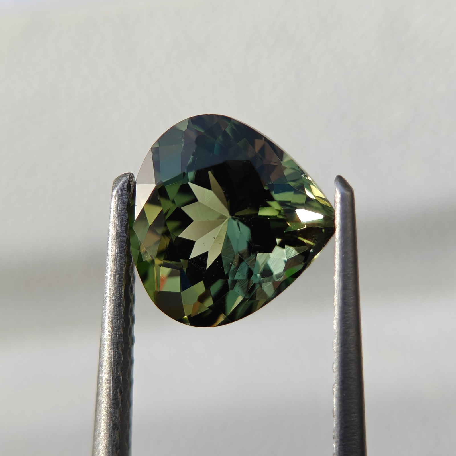 Natural Green Tourmaline Heart Cut Loose Gemstone Jewelry Making| 8mm| 1.90ct