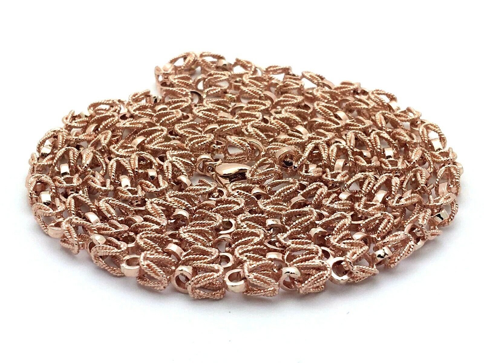 Men’s 10k Rose Gold Turkish Link Chain Necklace 22″ 5mm – 35 grams