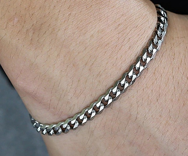 Bracelet Men’s Chain 3/5/7/9mm Stainless Steel Silver Curb Cuban Link 7-8″ Sale