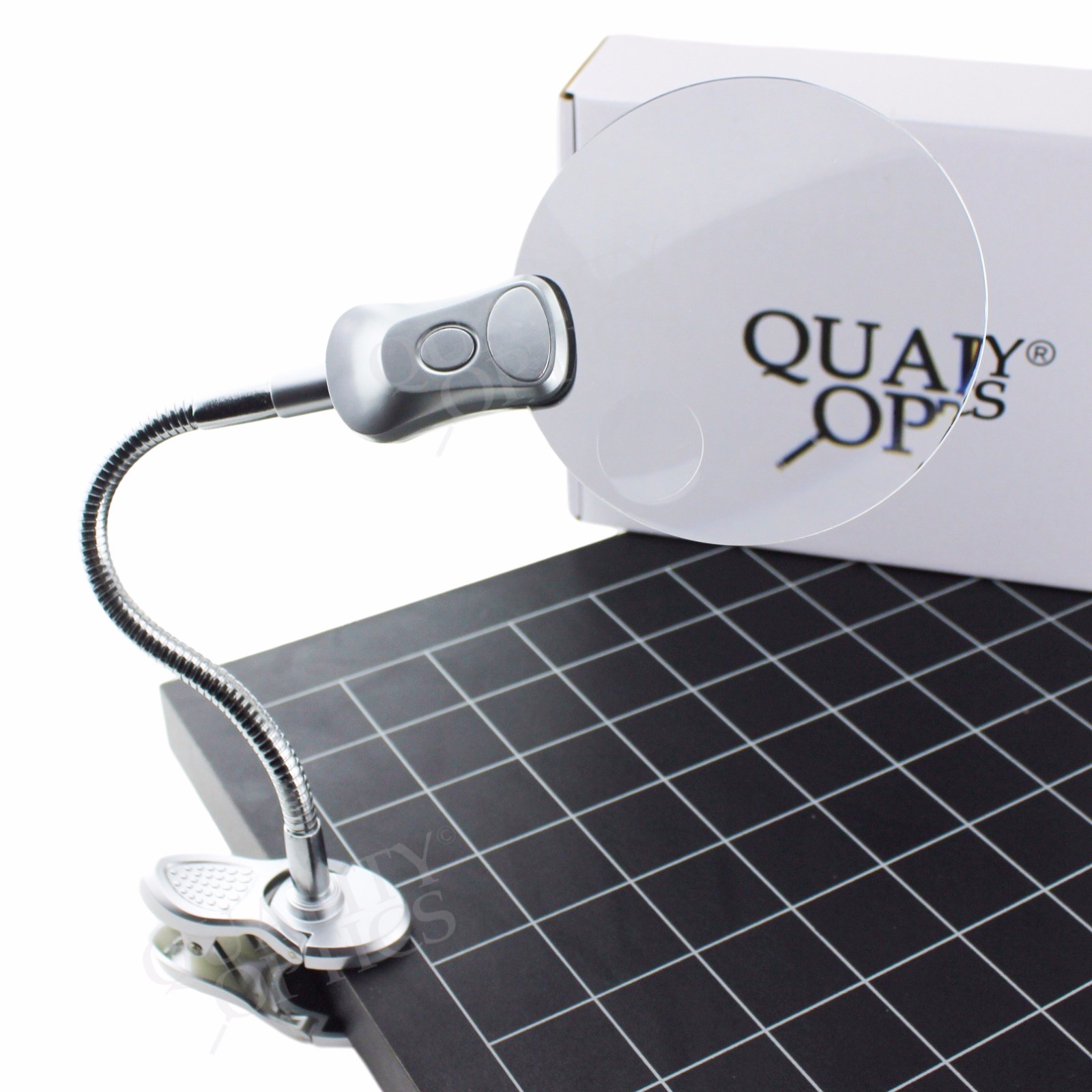 CLAMP CLIP ON DESK TOP TABLE MAGNIFIER LED LIGHTED MAGNIFIYING FLEX NECK MOUNT