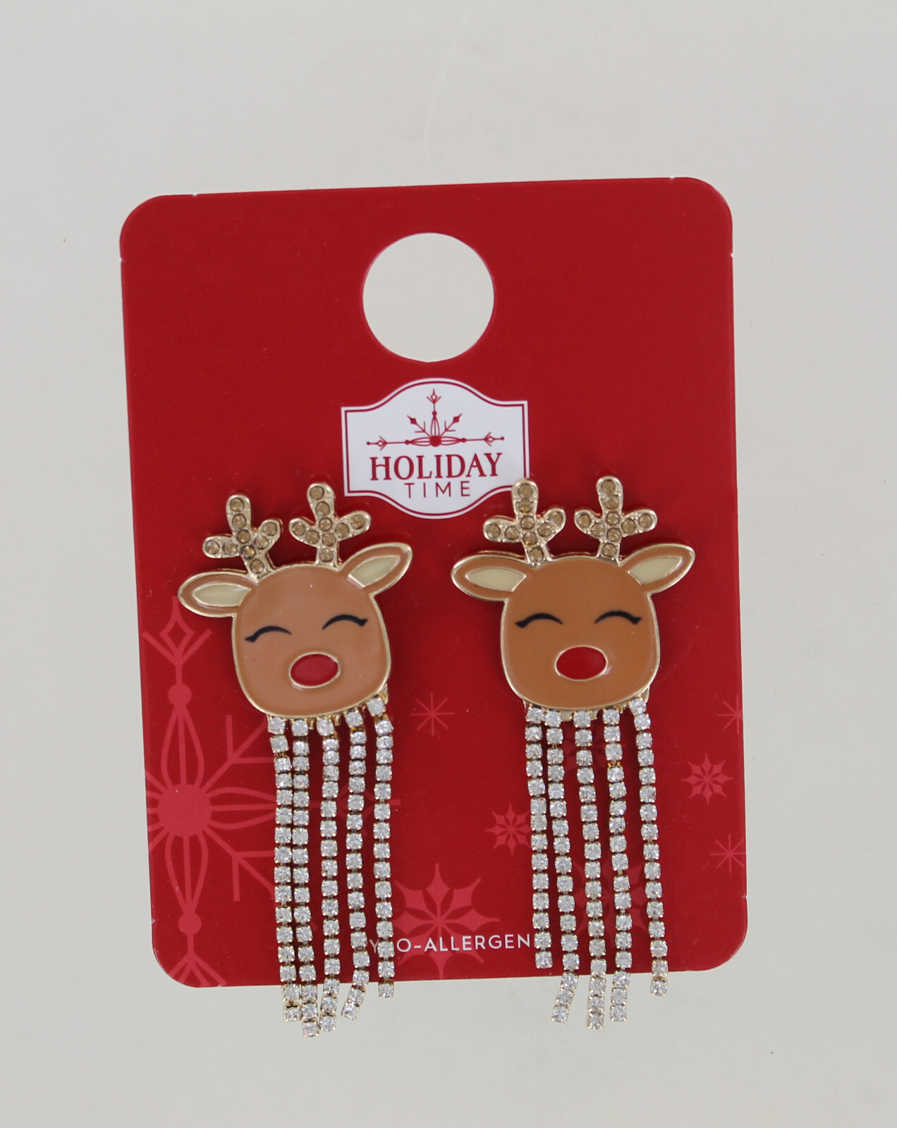 New Holiday Time Earrings – Reindeer Head with Bling