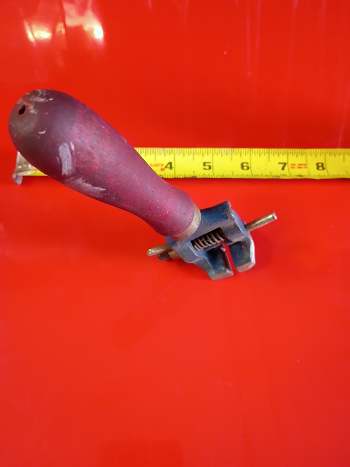 Vintage Hand Held Jewelers/Gunsmith/Watch Makers Vise Wood Handle