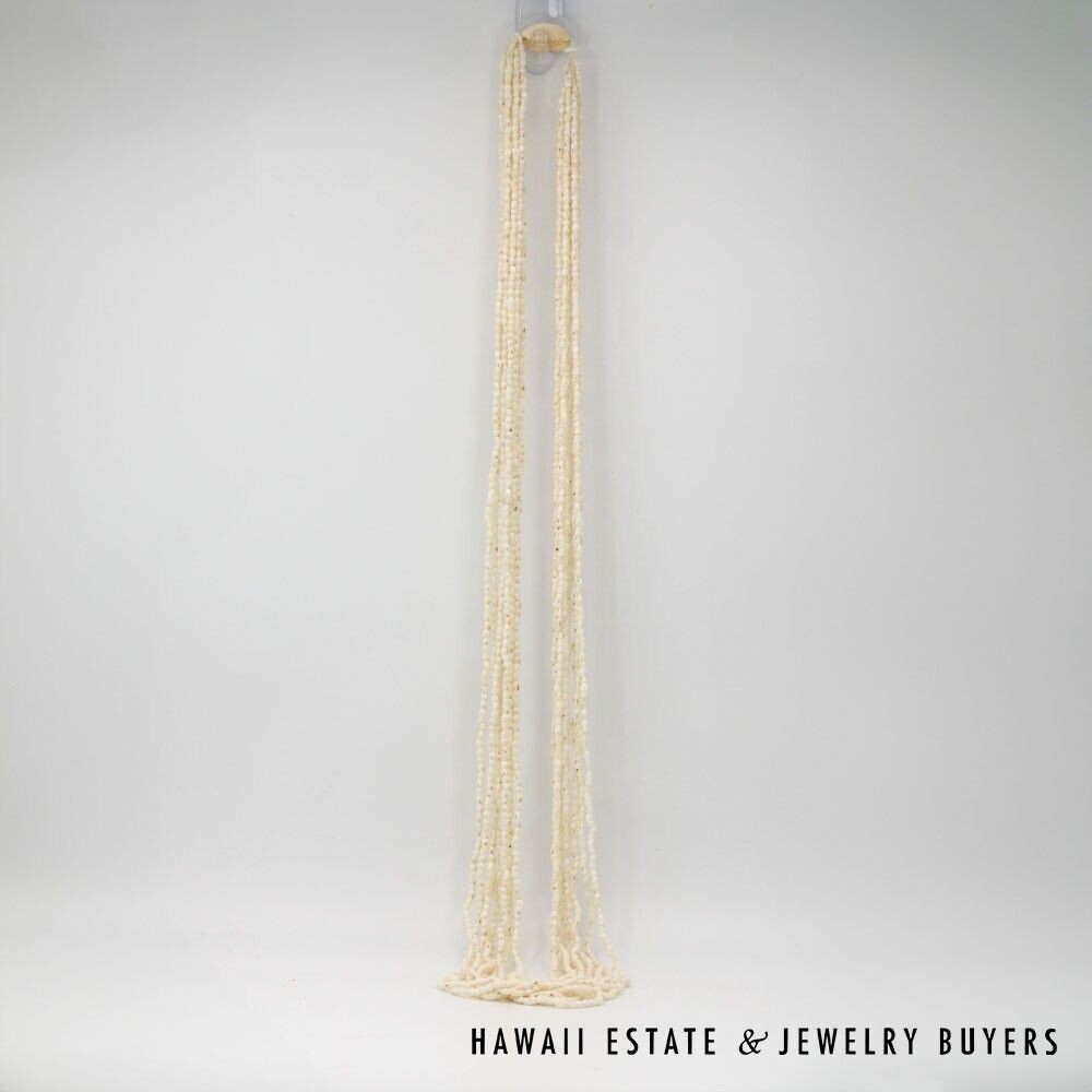 Ni’ihau Shell Wedding Lei 10 Strand Pololei Laiki Ke’oke’o Apu’upu’u 50 Inch