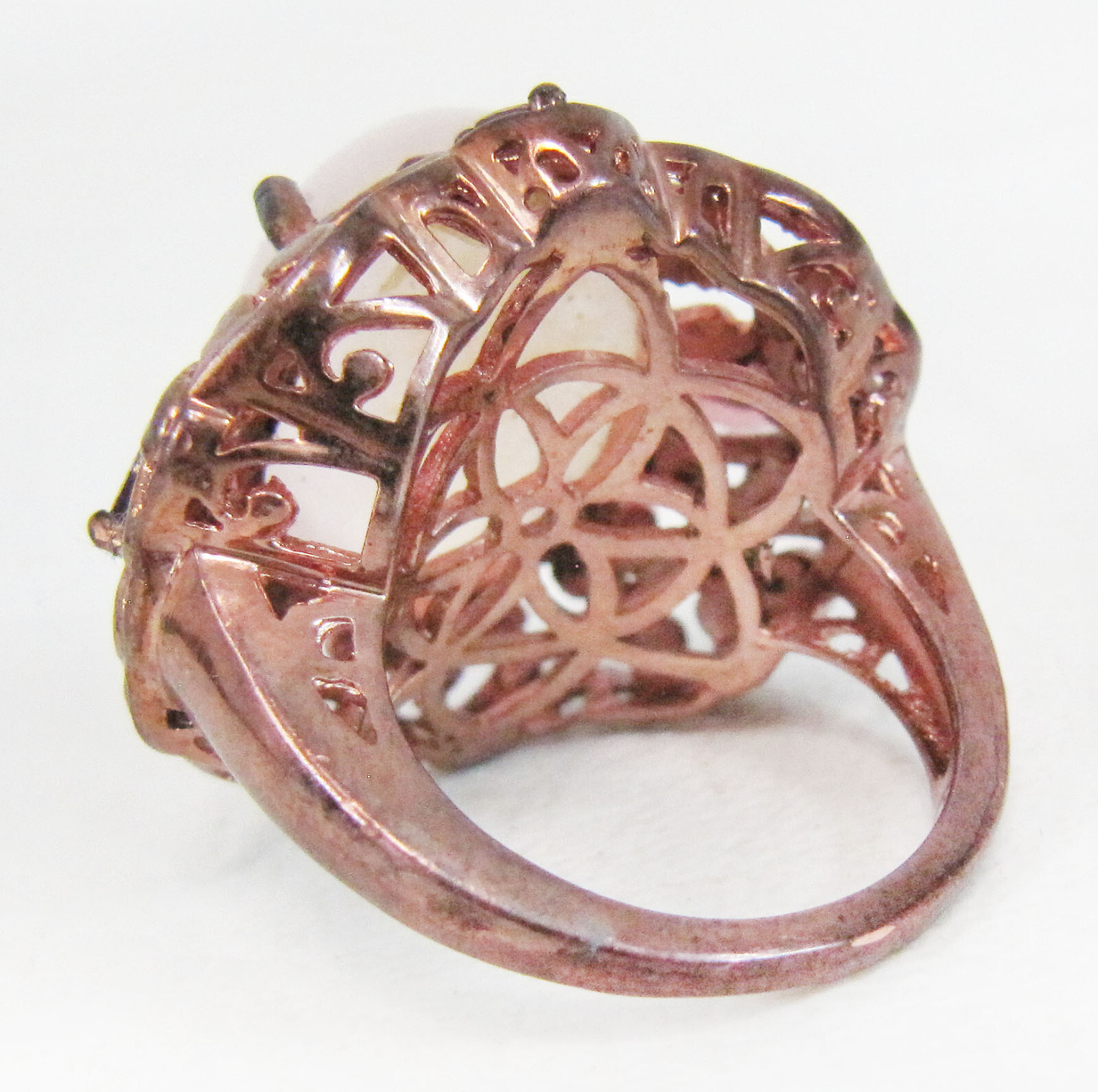 Extravagant Karis GdB Rose Quartz Statement Ring – Sz. 7