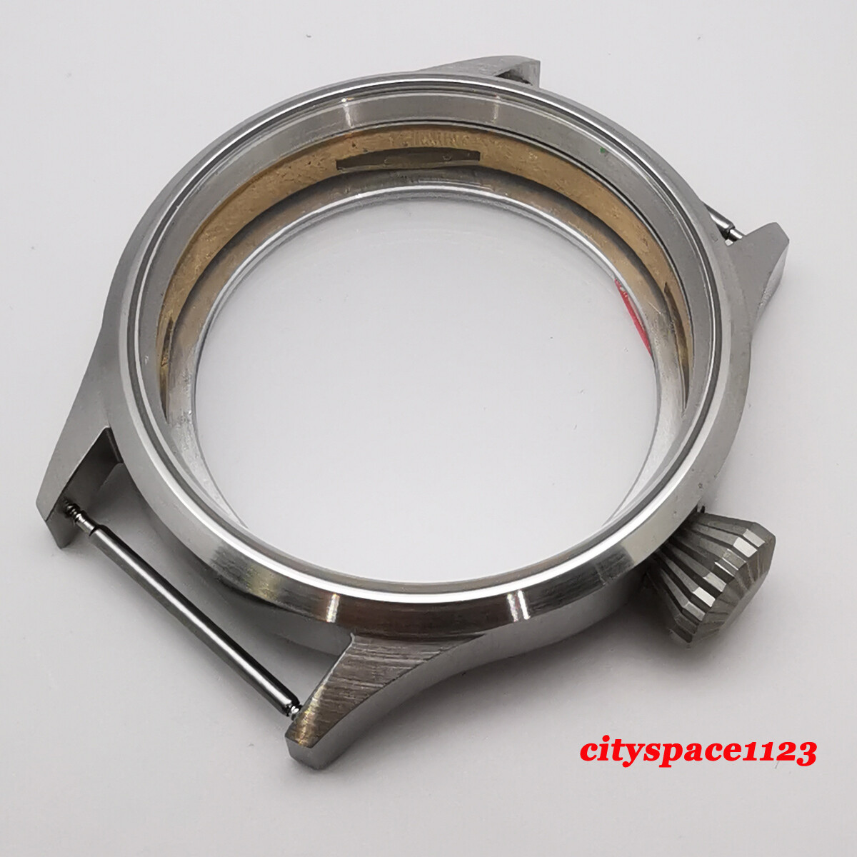 43mm CORGEUT Brushed watch case sapphire glass fit st3600,eta 6497,6498 movement