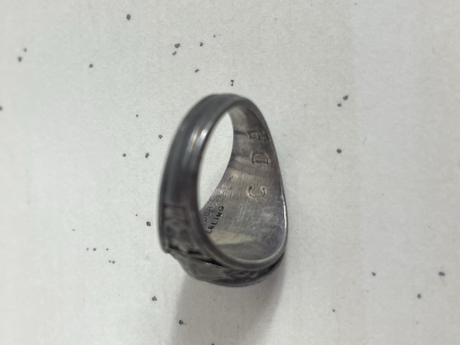 925 Sterling Silver Balfour School College 1986 Pembroke ring Size 5 Blue Stone