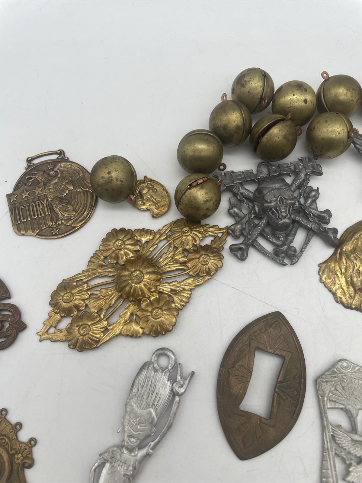 Vintage Metal Jewelry Making Findings Parts & Charms Mixed Lot
