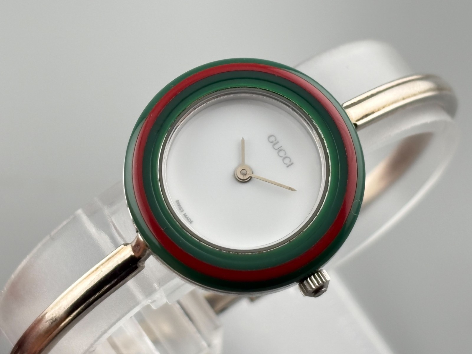 [Very Good+5] Gucci Change Bezel 11/12.2 Silver Serry Line Watch Auth