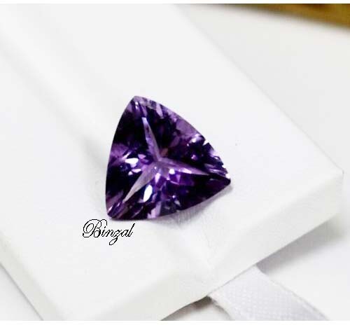 Natural 10-12 Ct Tsavorite Purple Garnet Certified Loose Gemstone Trillion Cut