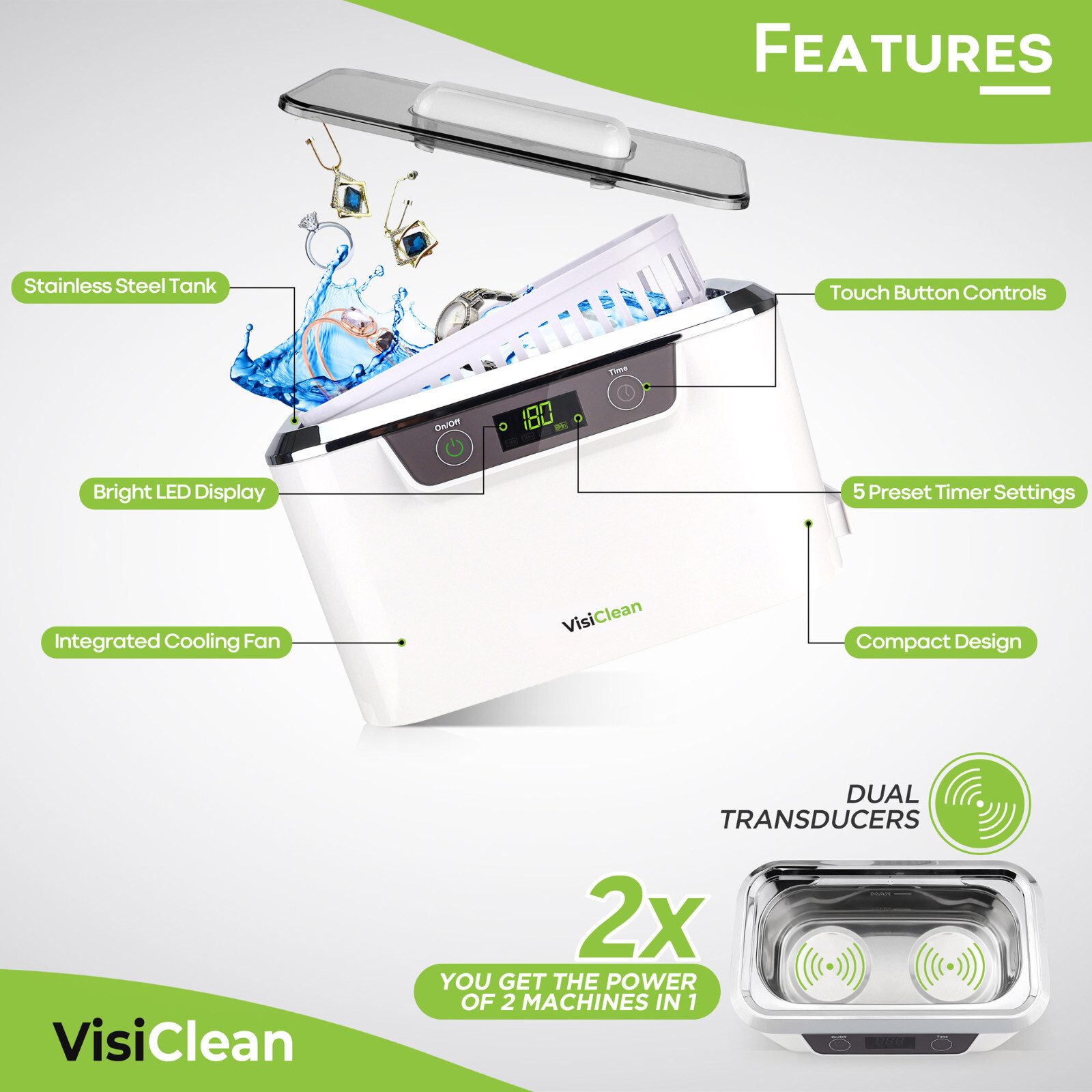 InvisiClean Pro Elite Ultrasonic Cleaner – Factory Refurbished – OTS-IC-2755
