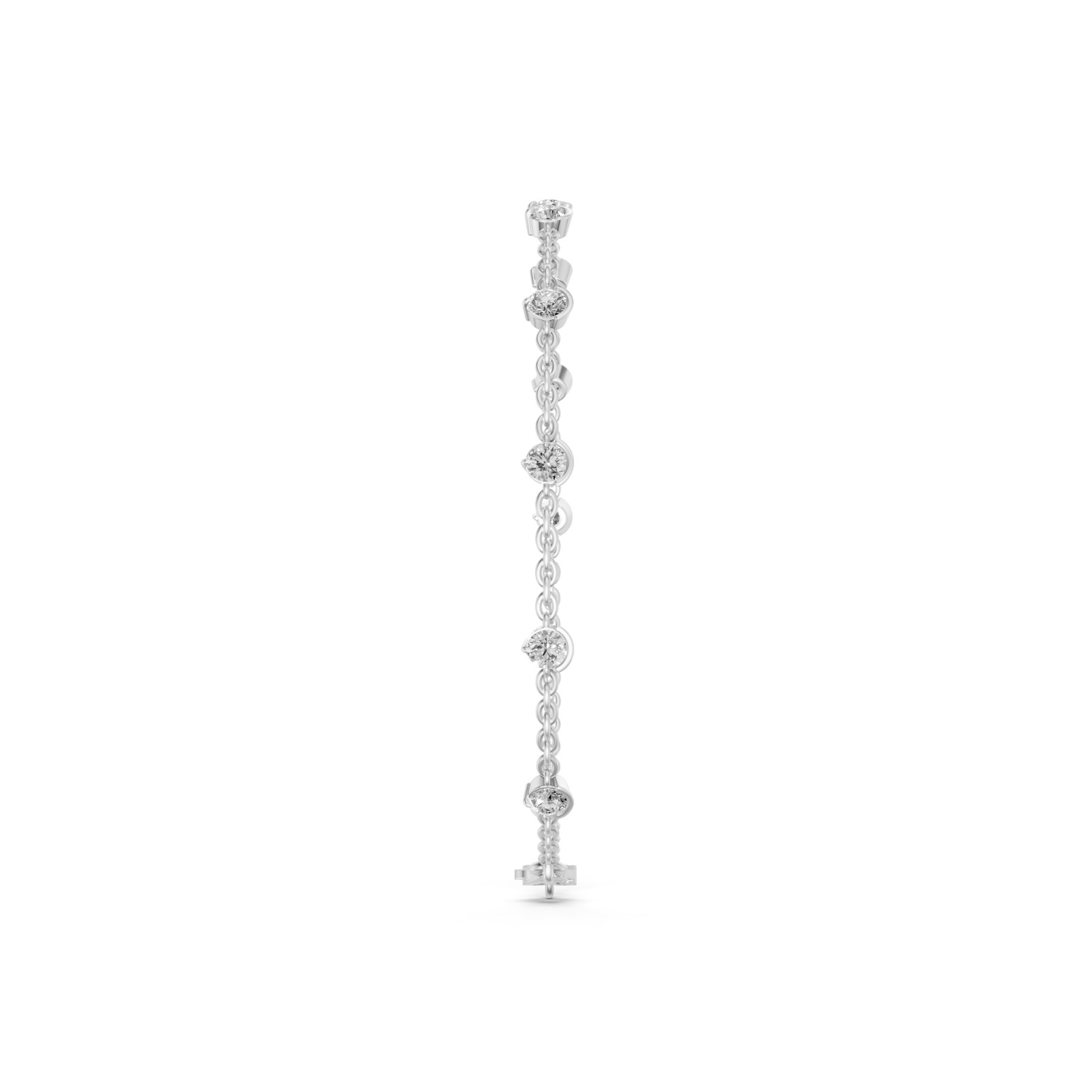 1.10 Carat Lab Grown Diamond Station Bracelet Bezel Set 14K White Gold 7 Inch