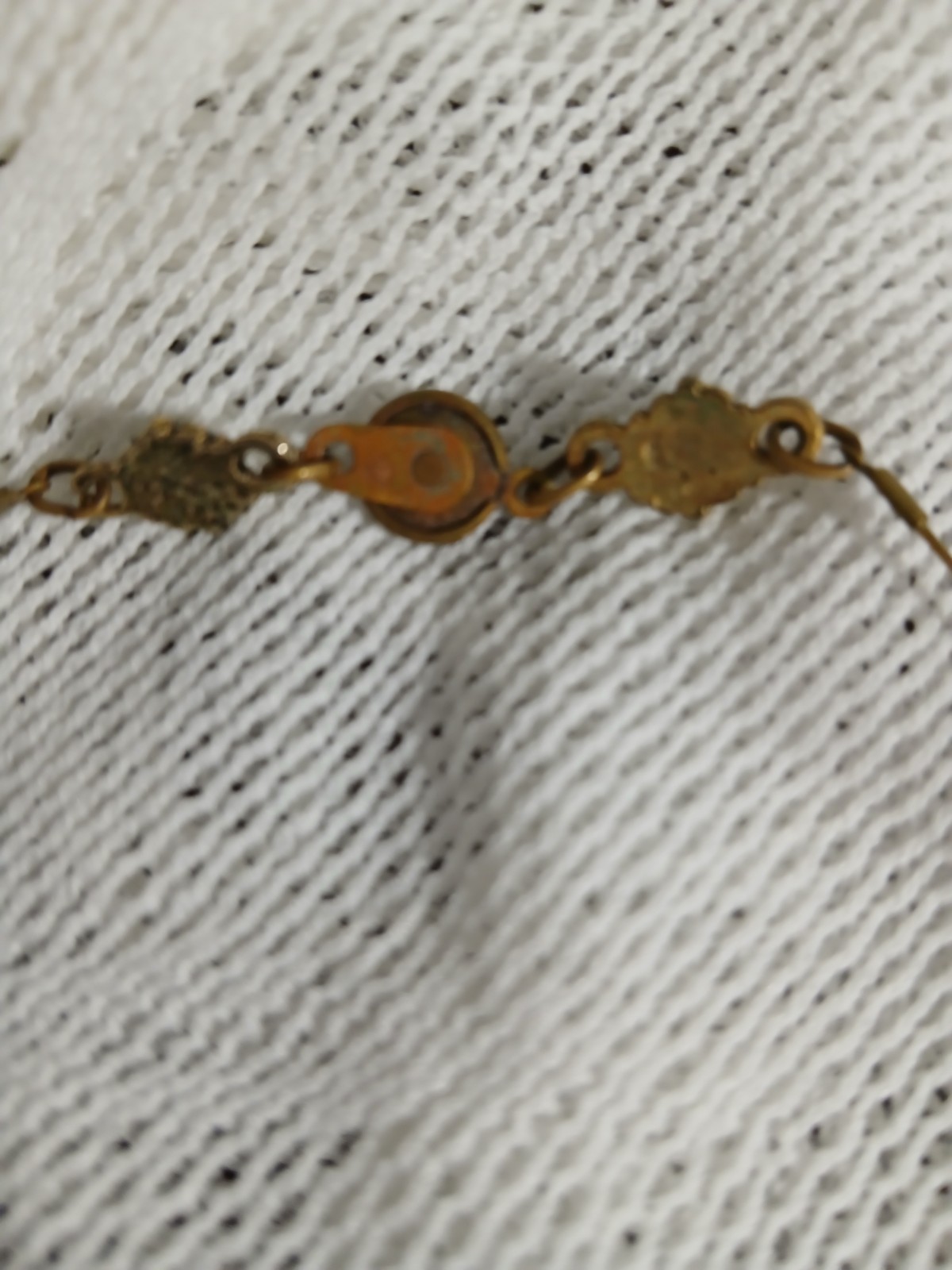 Vtg Brass Wire Choker Necklace Victorian Rev. Snap Clasp Geometric Shaped Rocks