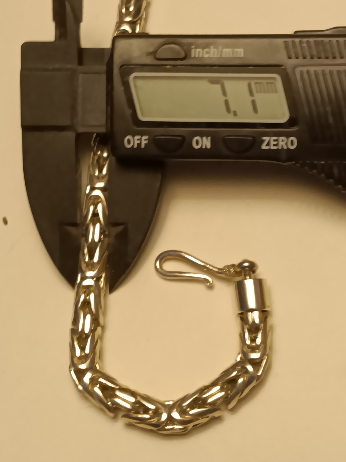 Huge Byzantine Link Rope Chain Bracelet. Solid Sterling Silver 68.3 Grams. 9″