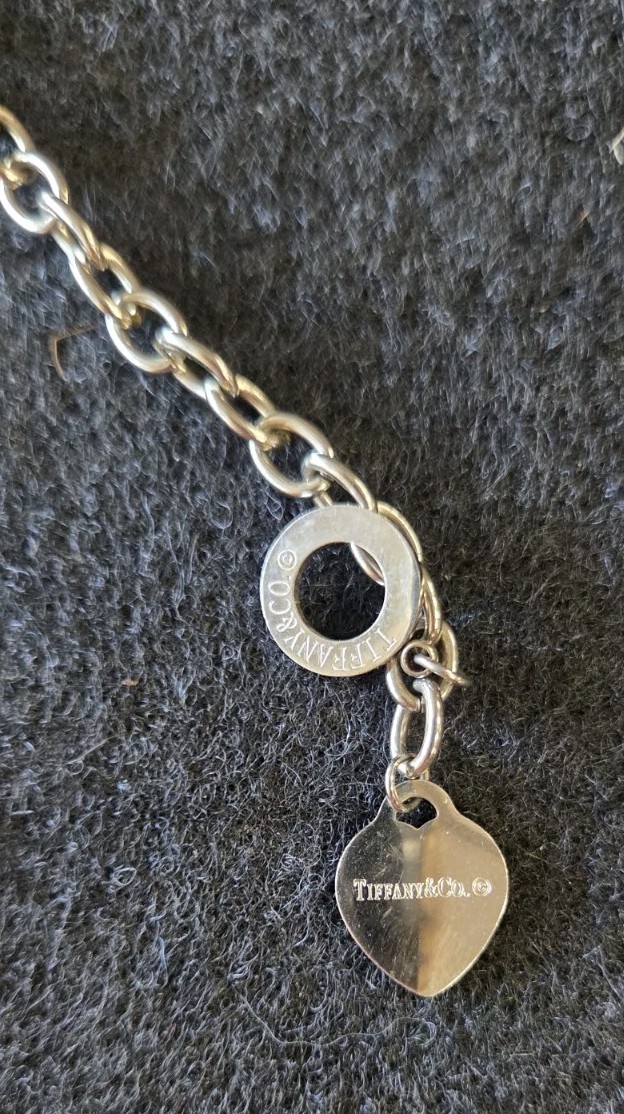 Tiffany & Co. Return to Tiffany Heart Tag 925 Toggle Oval Link Anklet/Bracelet