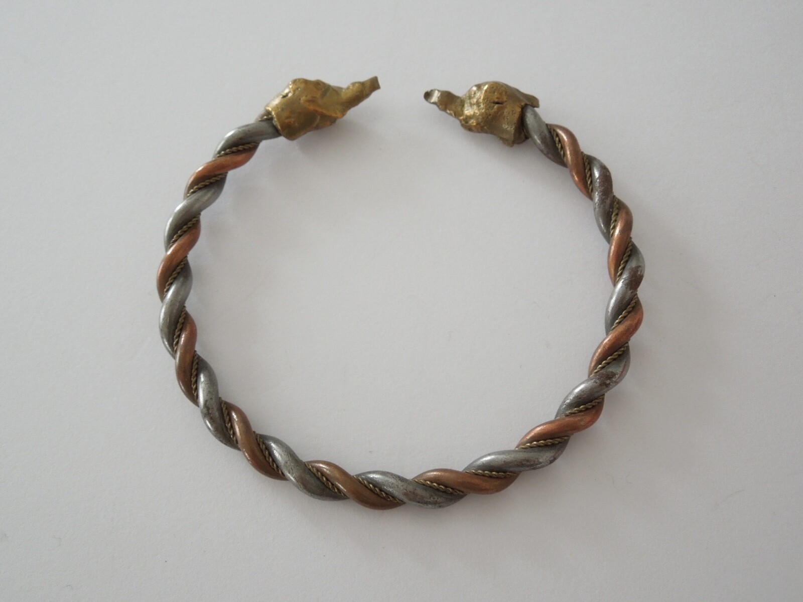 Vintage Bangle Tricolor Twisted 26.8 G/Ø 6.6 Cm