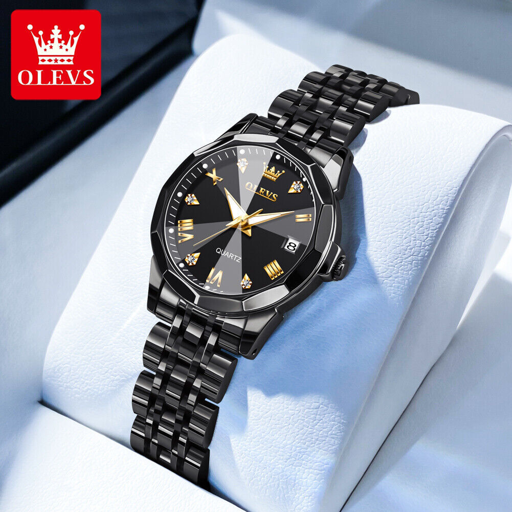 OLEVS Quartz Watch Calendar Stainless Steel Waterproof Women’s Wristwatches Gift