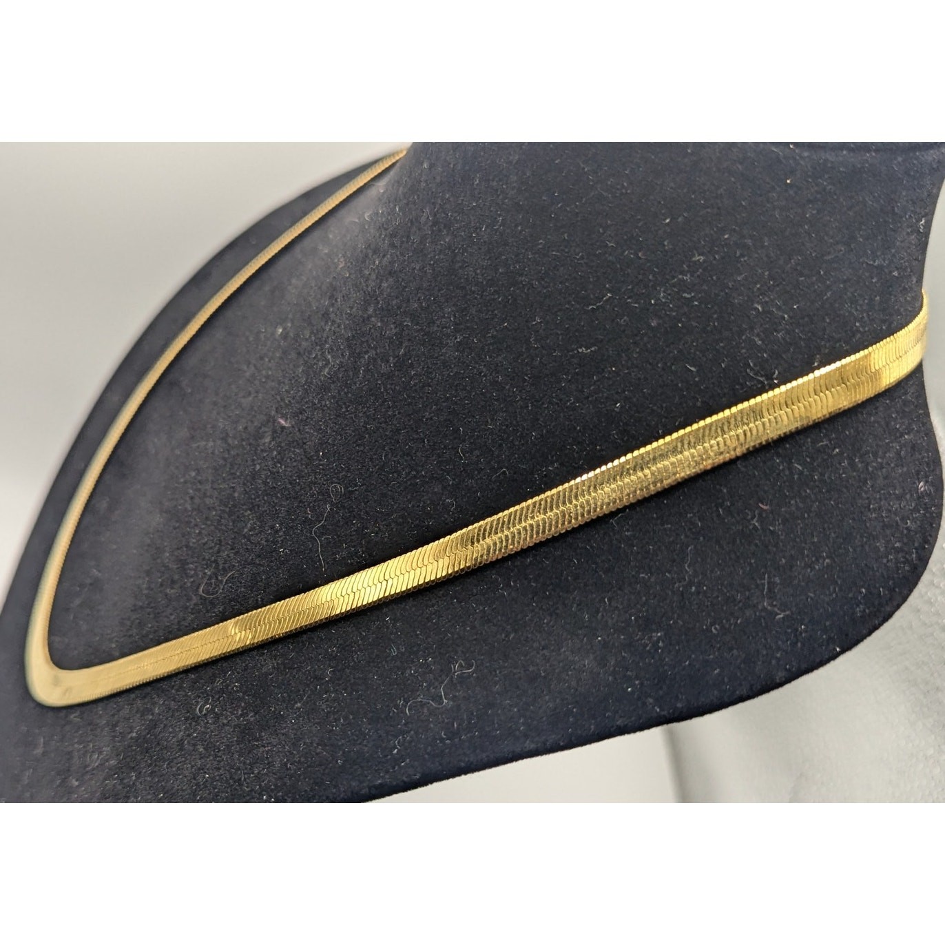 MONET Herringbone Necklace Womens Gold Tone Flat Snake Chain 18in