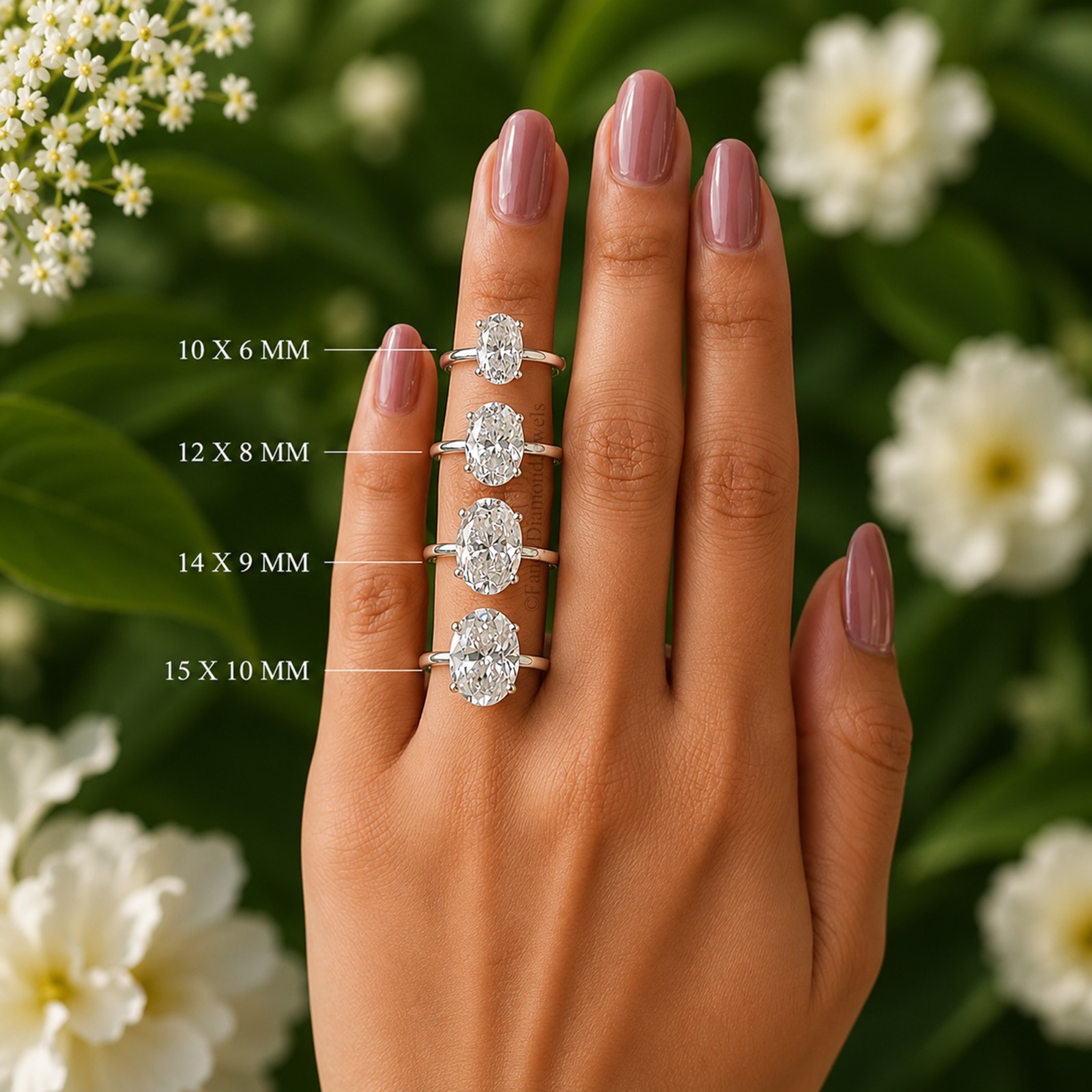 Oval Cut Engagement Ring, Moissanite Diamond Wedding Ring Anniversary Gift FD588