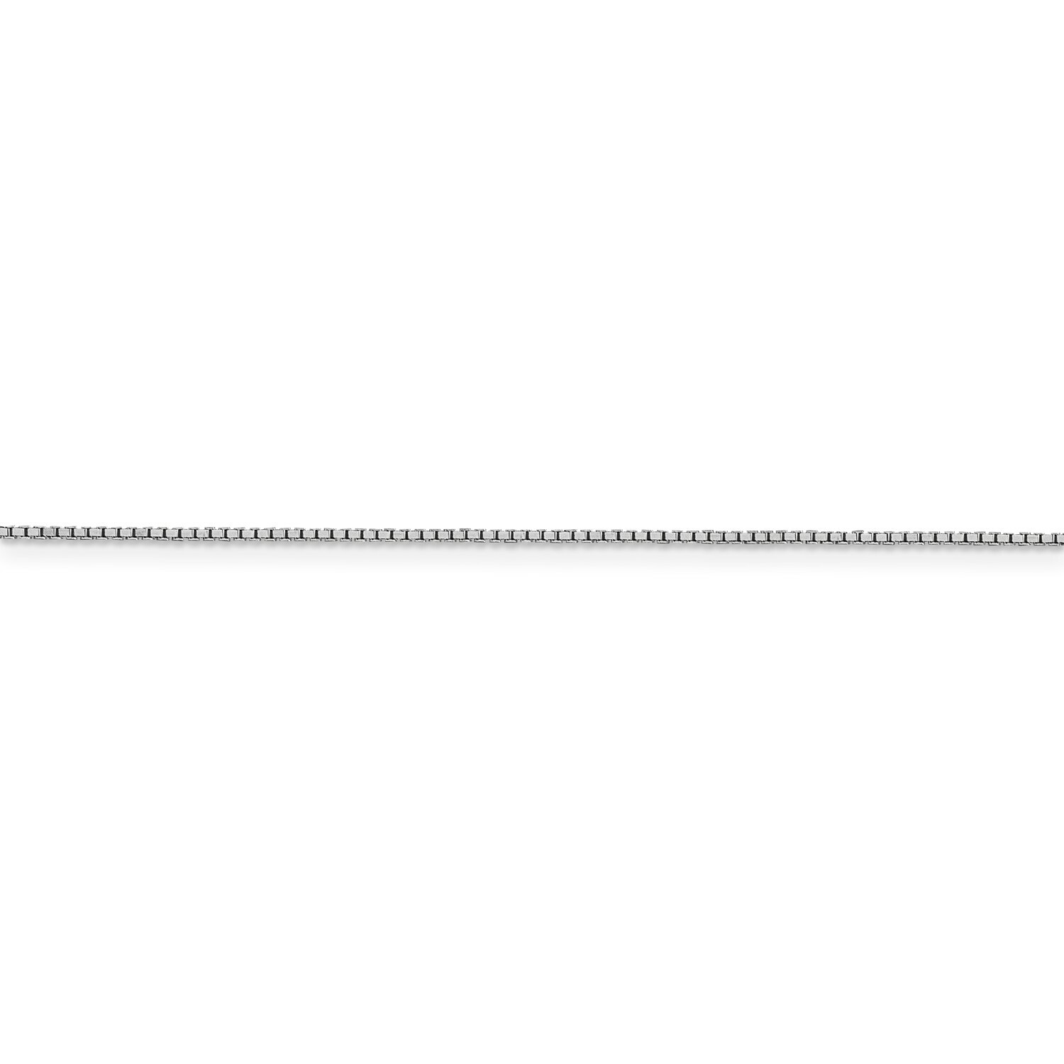 14k White Gold 0.95mm Solid Plain Box Link Chain w/ Lobster Clasp 16″ – 30″