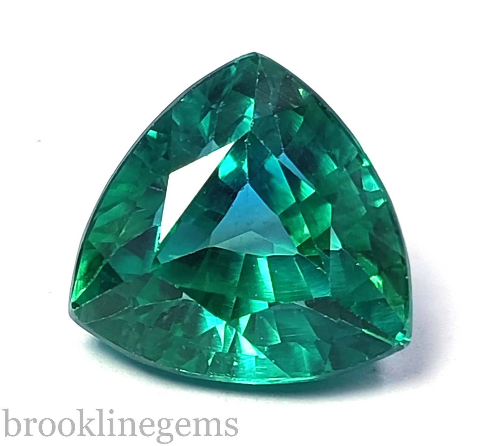 22.65 Ct Natural Green Emerald Trillion Cut Loose Gemstone EGL Certified “5NSK