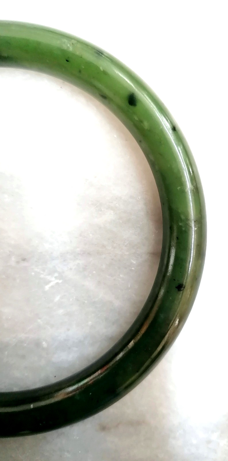 BEAUTIFUL ANTIQUE AUTHENTIC GREEN JADE RING BRACELET, CHINA, 1900.
