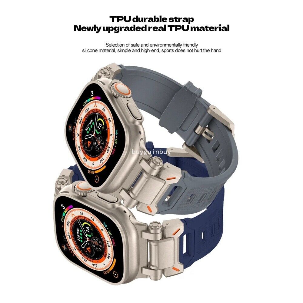 Metal+Silicone Band Strap For Apple Watch Series 11 10 9 8 7 6 5 4 SE Ultra 3 2
