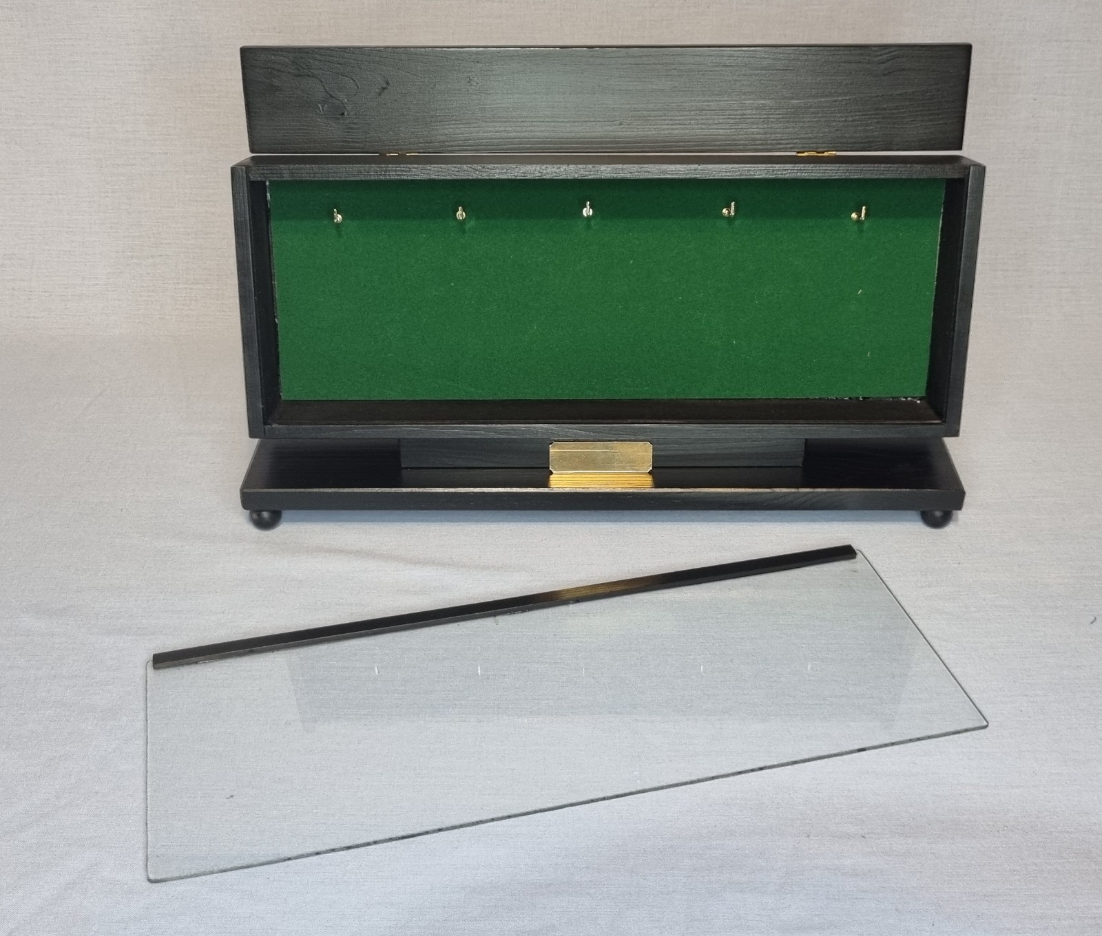 Pocket watch glass display case, table top, solid wood cabinet choice of 4 sizes
