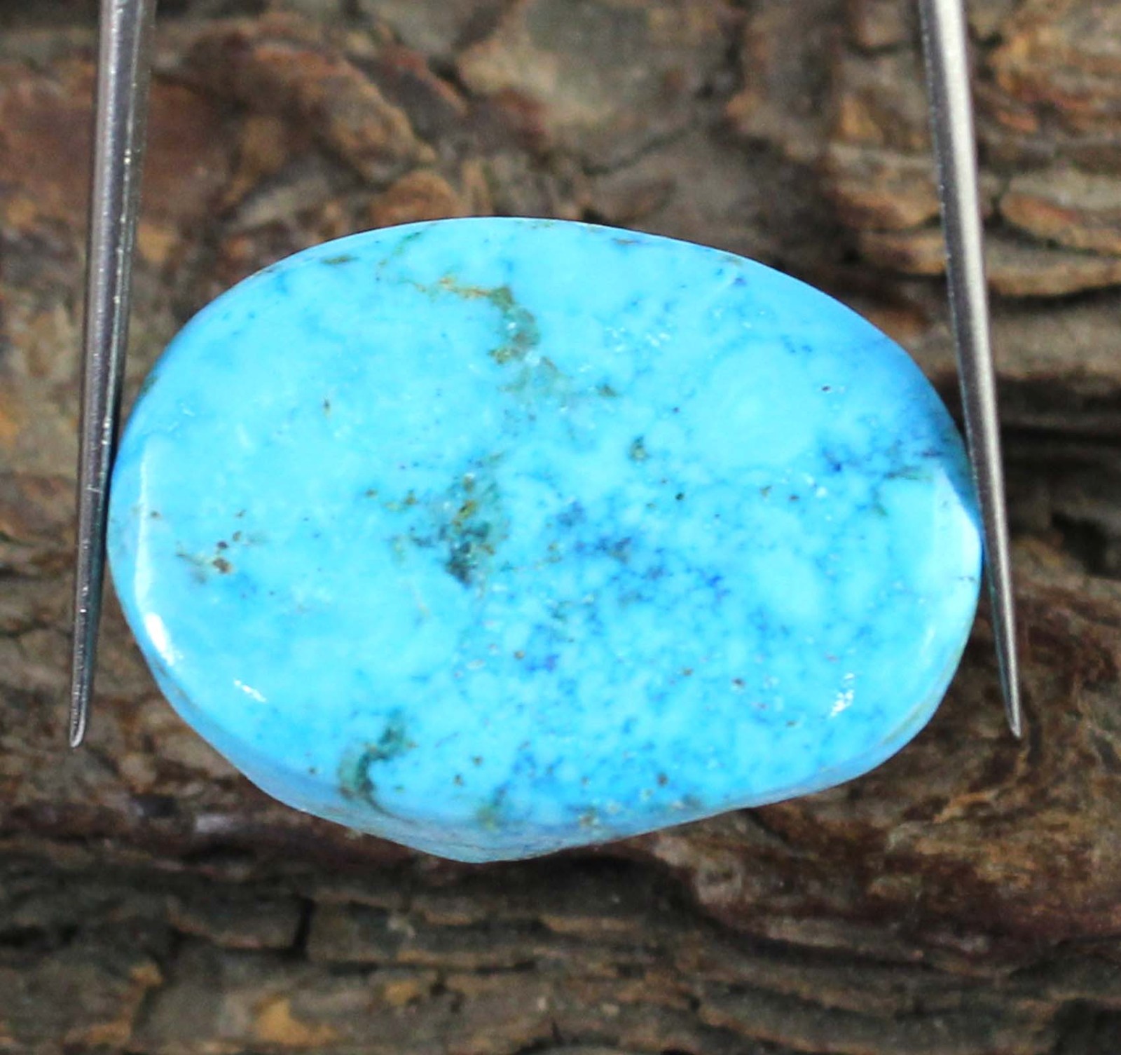 Natural 26.75 Ct Oval Arizona Blue Turquoise Gemstone Certified T22251 No Tariff