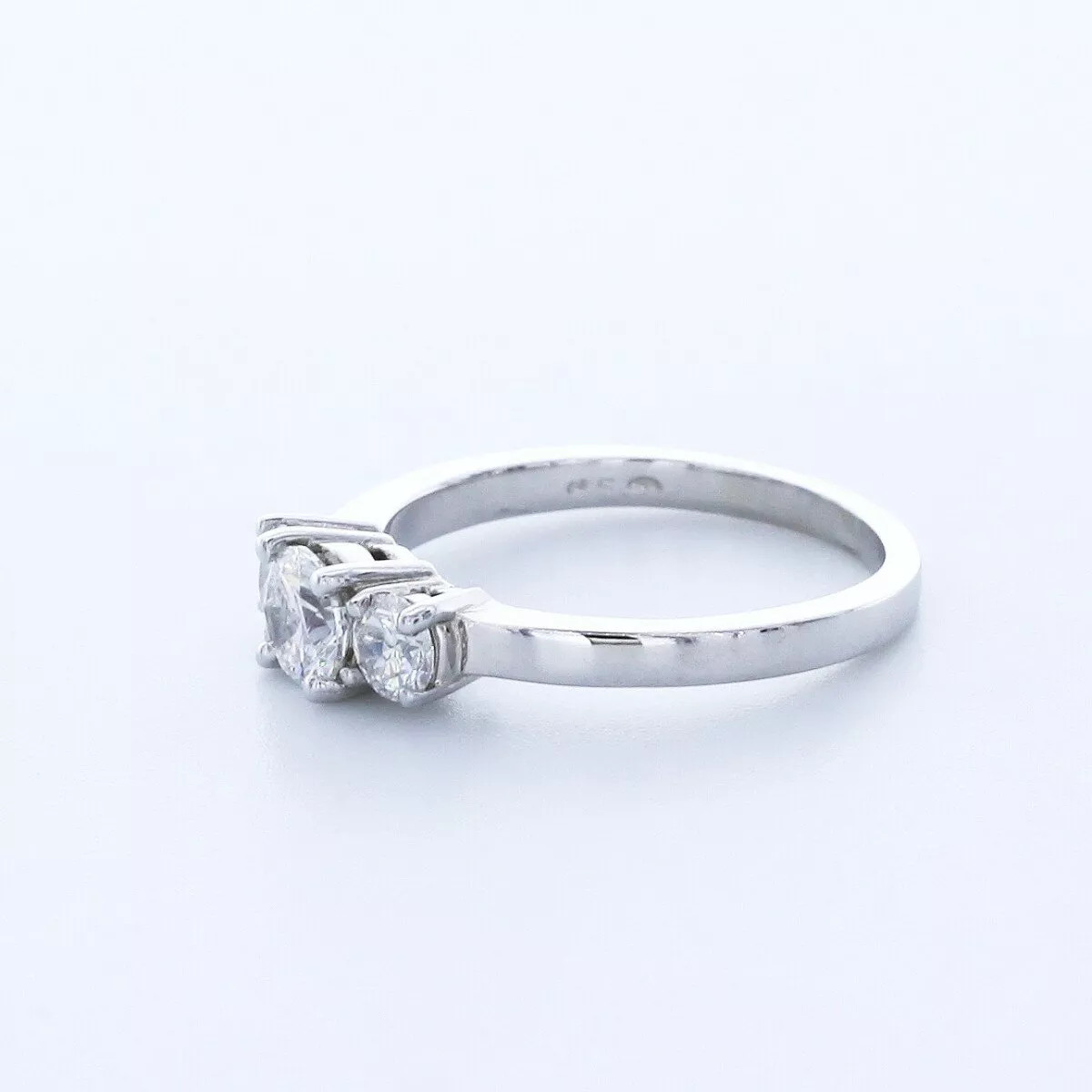 3-Stone Engagement Ring 14K Gold Classic 1.31 CT Round Lab-Grown Diamond D VS1