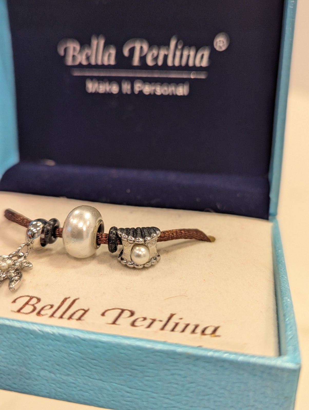 Bella Perlina Pearls Of The Sea Charms Silver Palm Clam W/Pearl Rhinestone…
