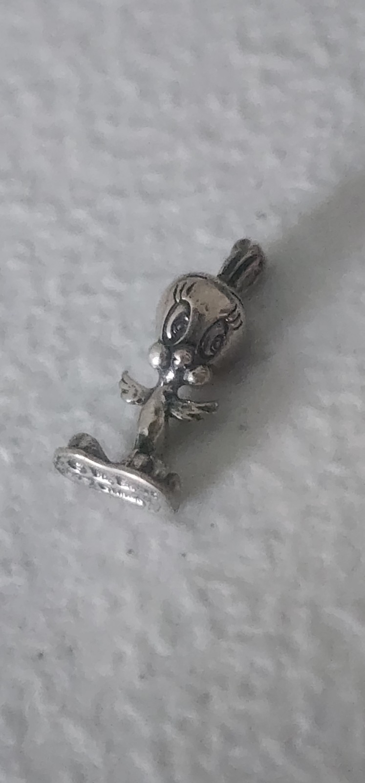 Vintage 3D Tweety Bird 925 Sterling Silver Dangle Pendant Charm Shelf KnickKnack