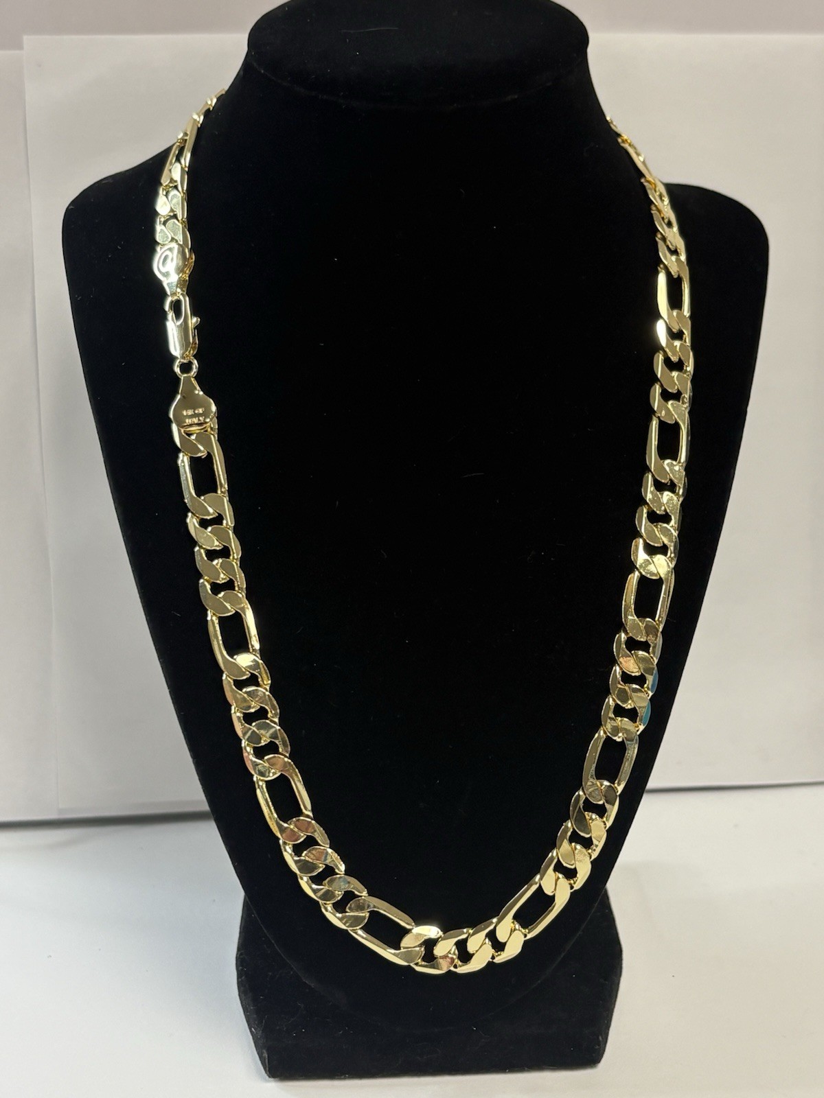 14k STAMPED Italy Gold Filled/Plated Figaro Chain ~ 22” ~ 10mm ~ NEW ~ READ DESC