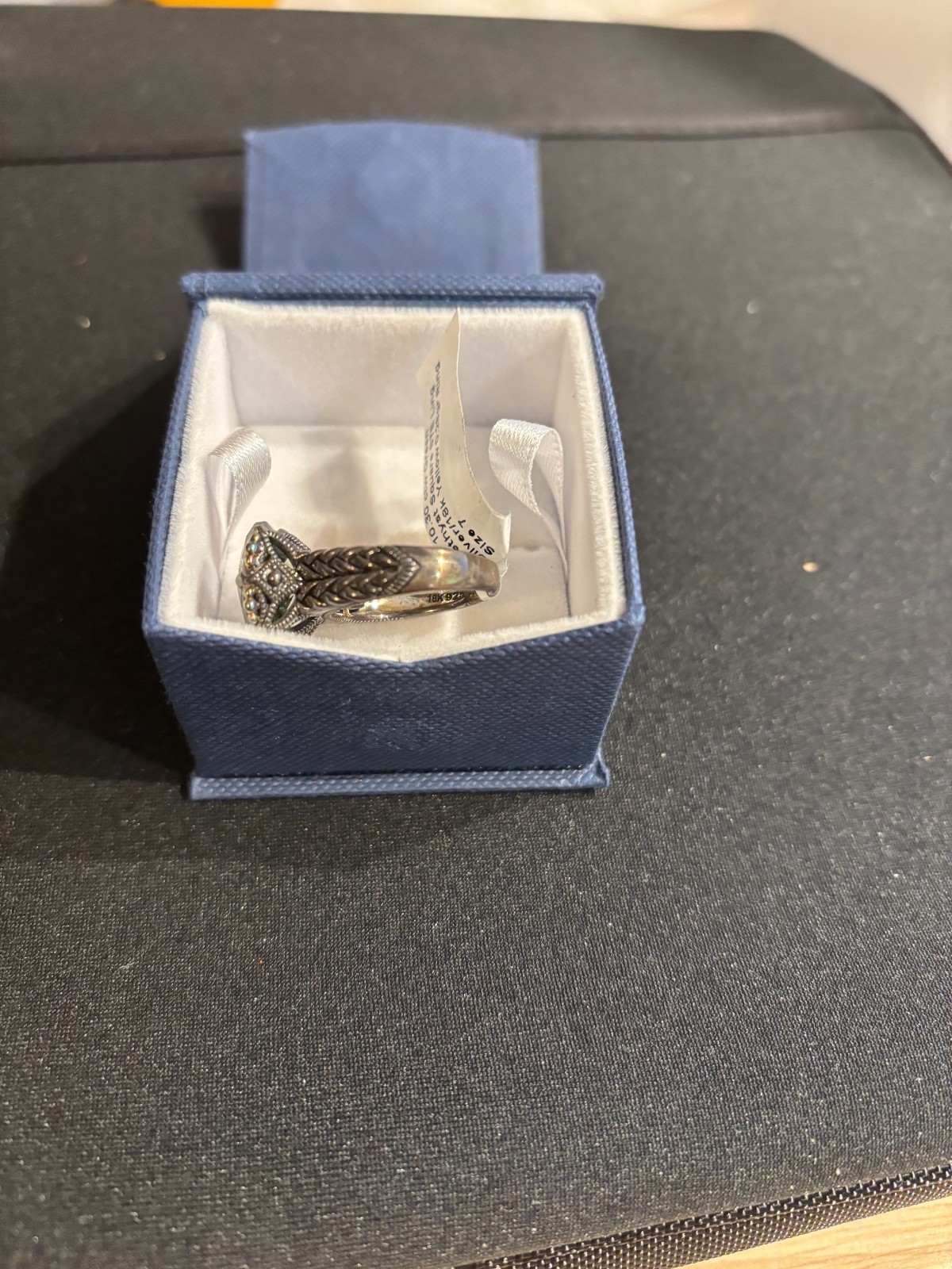 Effy Green Amethyst Cocktail Solitaire Ring Sterling with 18k Gold Accent