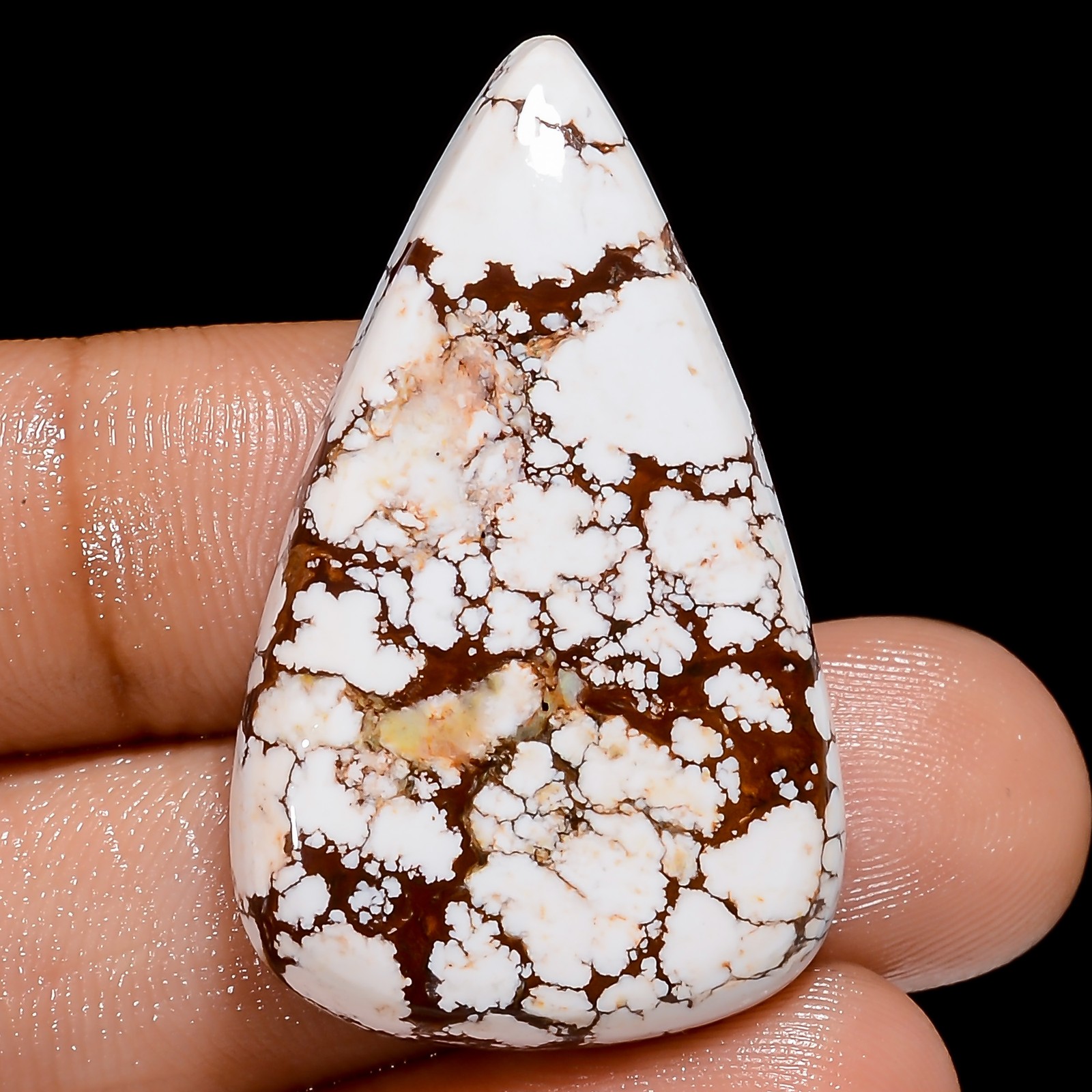 Natural Wild Horse Jasper Pear Shape Cabochon Gemstone 38.5 Ct 36X22X6mm X-27947