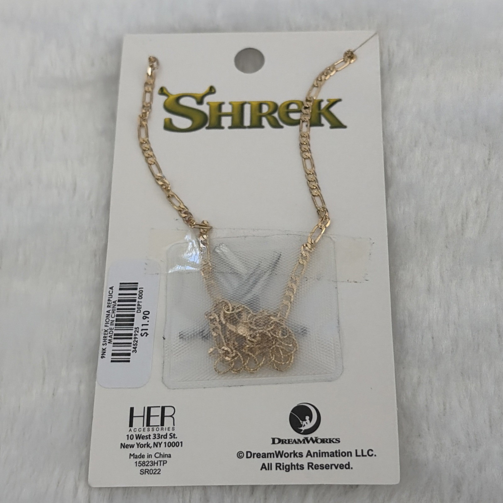 Shrek Fiona Heart Necklace Replica New Hot Topic Necklace Jewelry Heart NWT