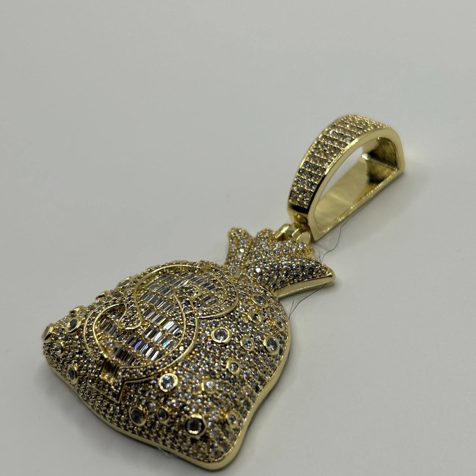 Moissanite Gold Money Bag Pendant Mens Iced Out VVS1 Crazy Shine Waterproof