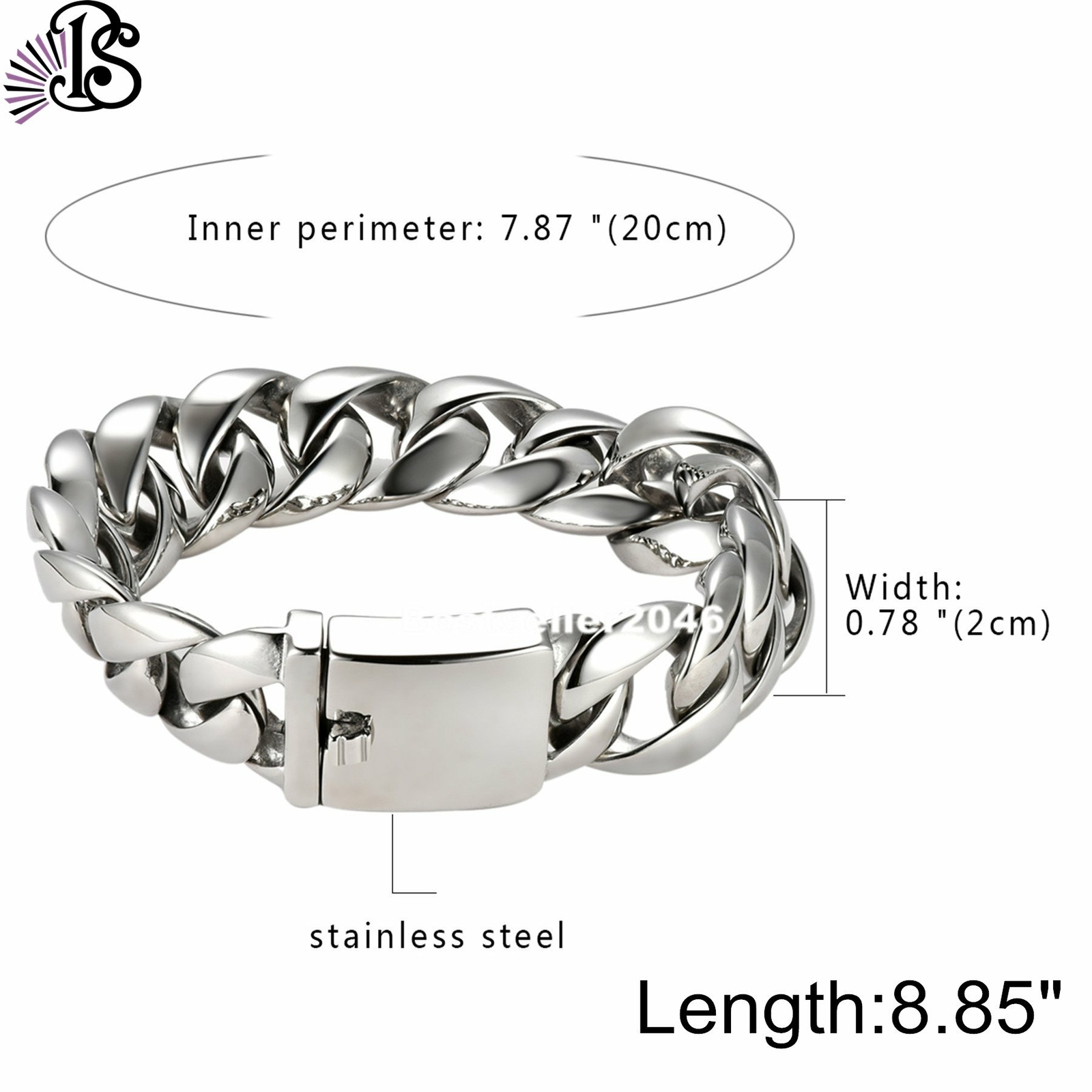 15/20/24/30MM Wide Men Heavy Biker Curb Chain Bracelet Polished Stainless Steel