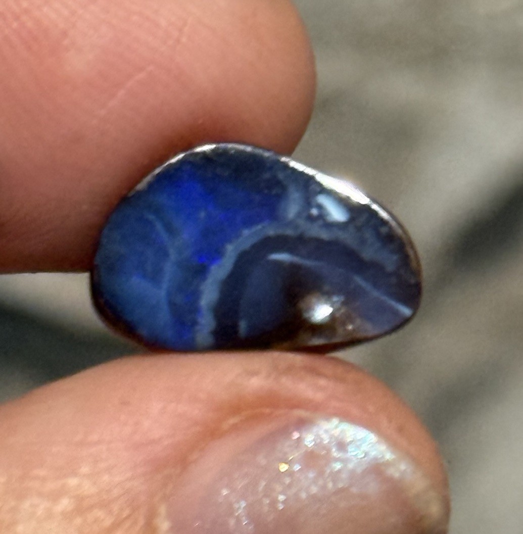 SALE 6.4ct 15x10x5mm Dark Blue Natural Boulder Australian Opal Cabochon Gem