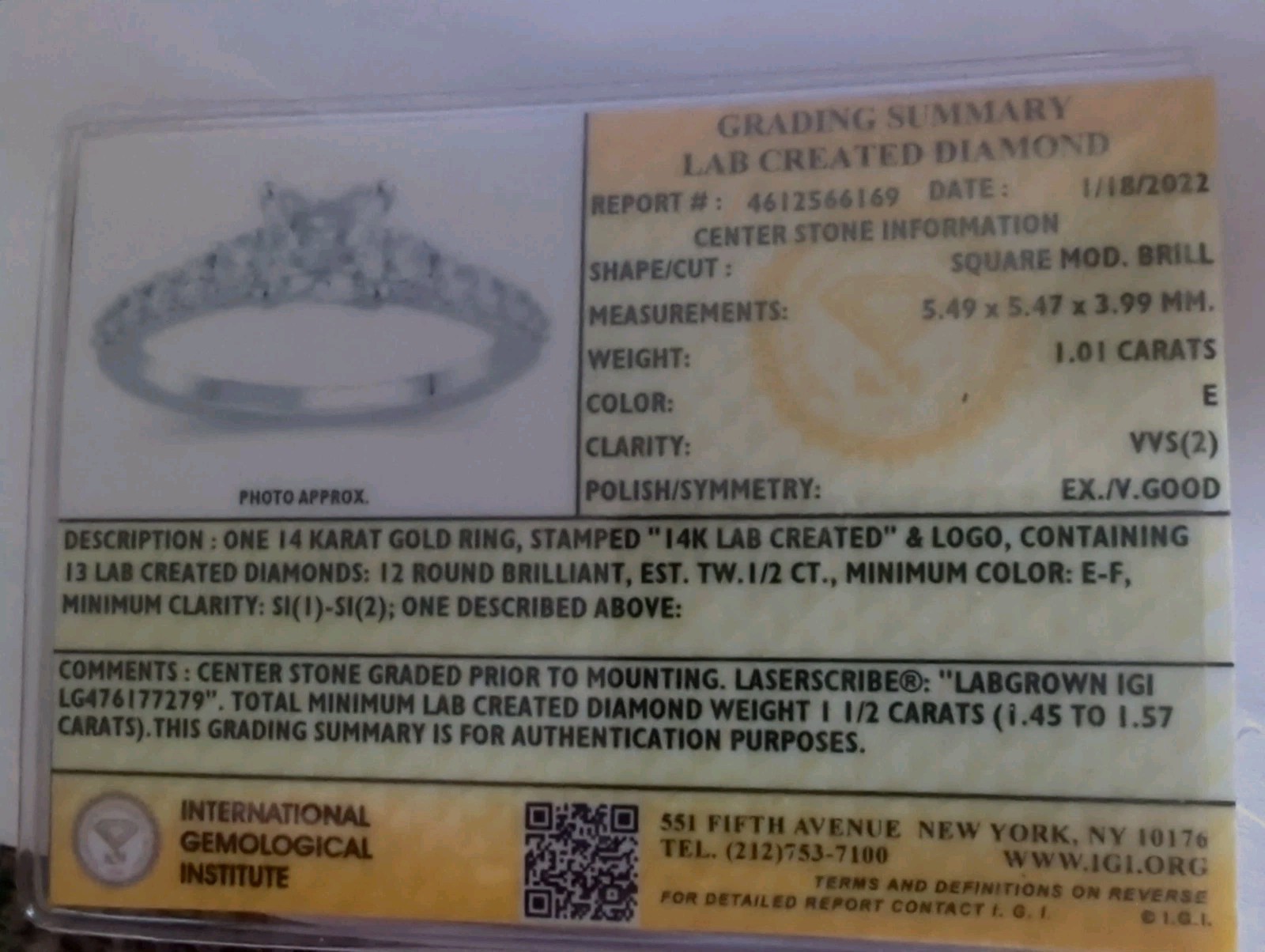 Leo Legacy Lab Grown Diamond Engagement Ring 1.5 ct tw 14k White Gold