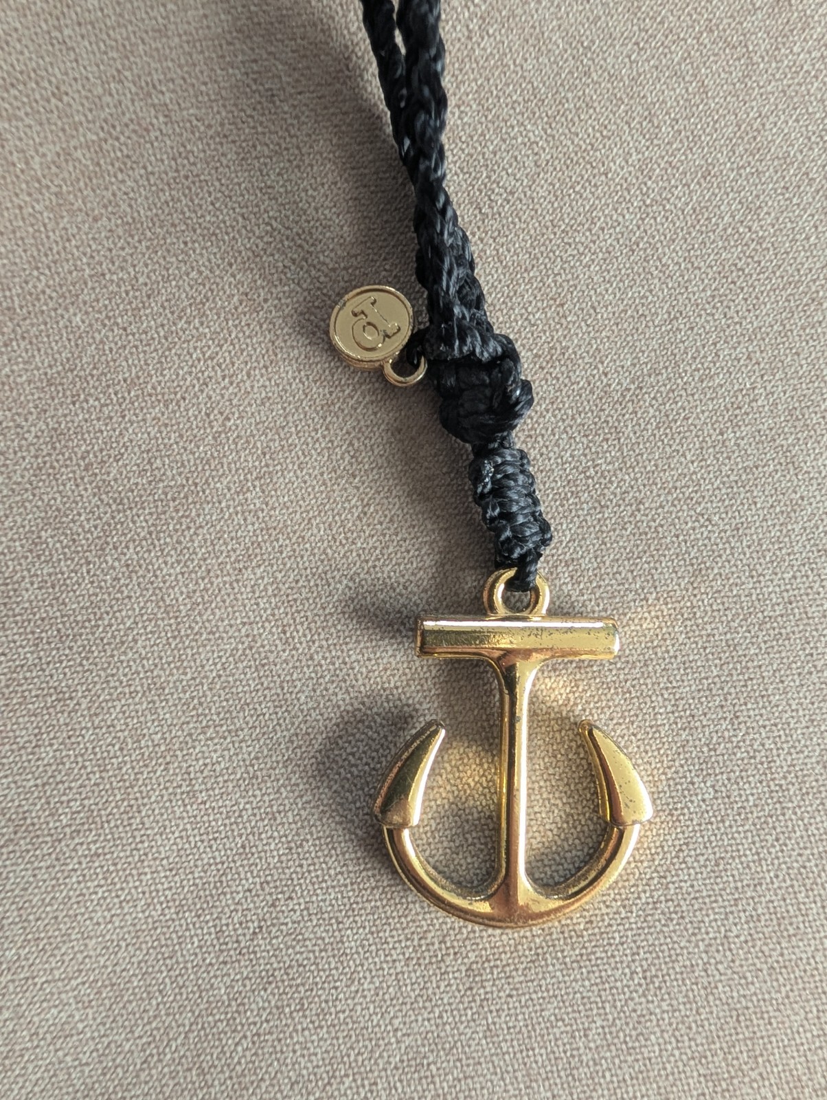 Pura Vida Bracelets gold colored Anchor black Necklace