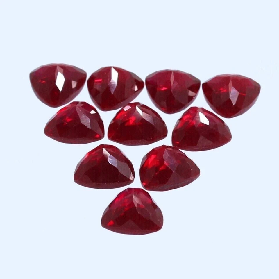 AGL Certified Natural Red Ruby 100 Ct 10-12 Pcs Trillion Cut Loose Gemstone Lot