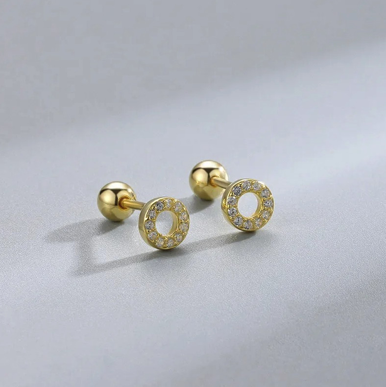 1 Pair Heart Stud Earrings for Women Hypoallergenic Screw Back Cartilage Jewelry